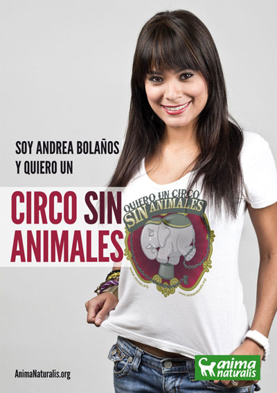 Andrea Bolaños se adhiere a la campaña Circo Sin Animales