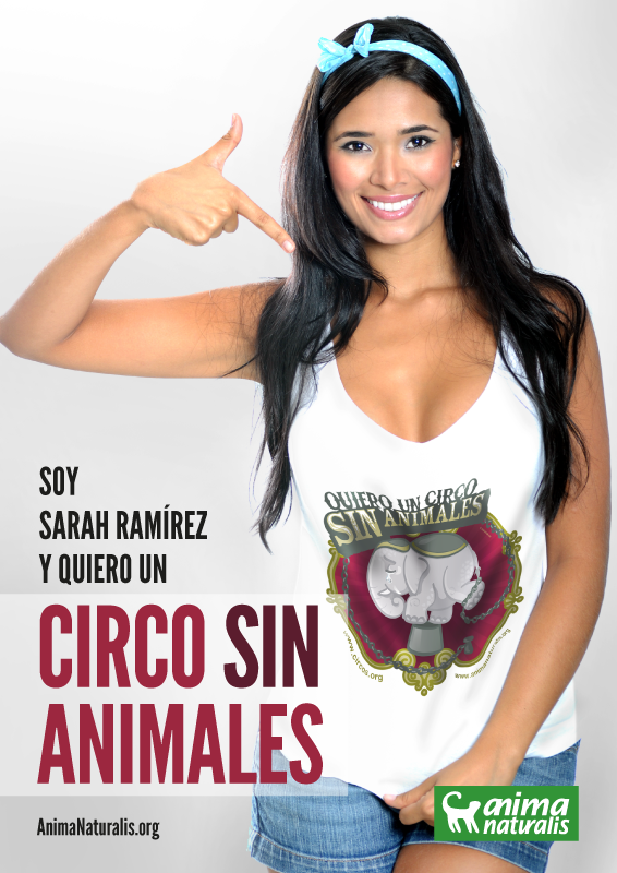 Sarah Ramírez se une a AnimaNaturalis y dice ¡Yo quiero circos sin animales!