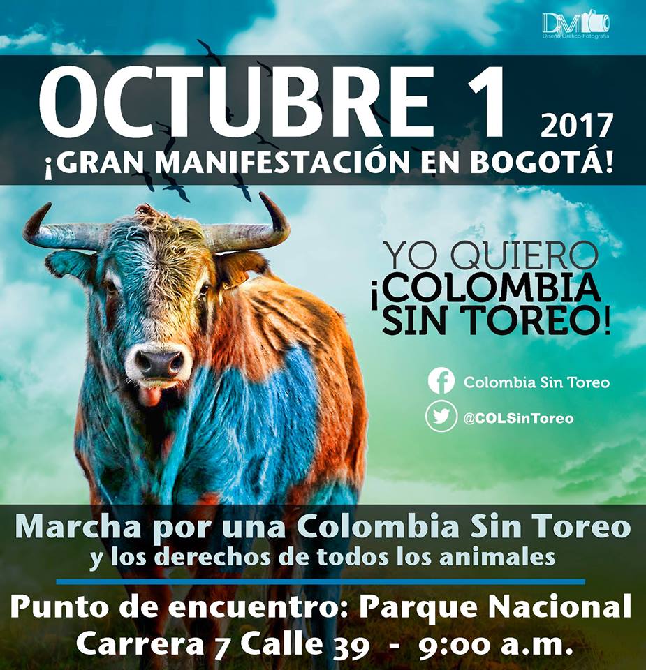 Este domingo Bogotá marchará por los animales y por la ley Colombia Sin Toreo