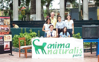 Parte del equipo de AnimaNaturalis Perú posa con Maru