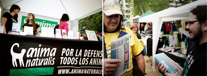 Stand de AnimaNaturalis en la 18ª Fira per la Terra - Barcelona