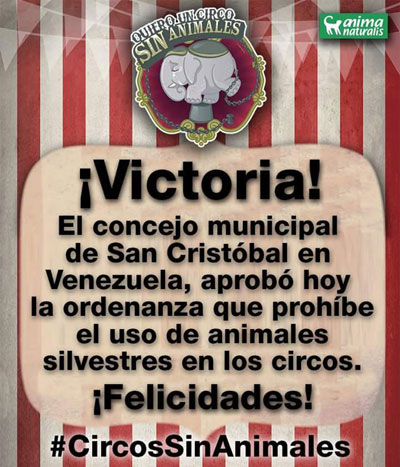 San Cristóbal reforma ordenanza y prohibe Circos con Animales Silvestres